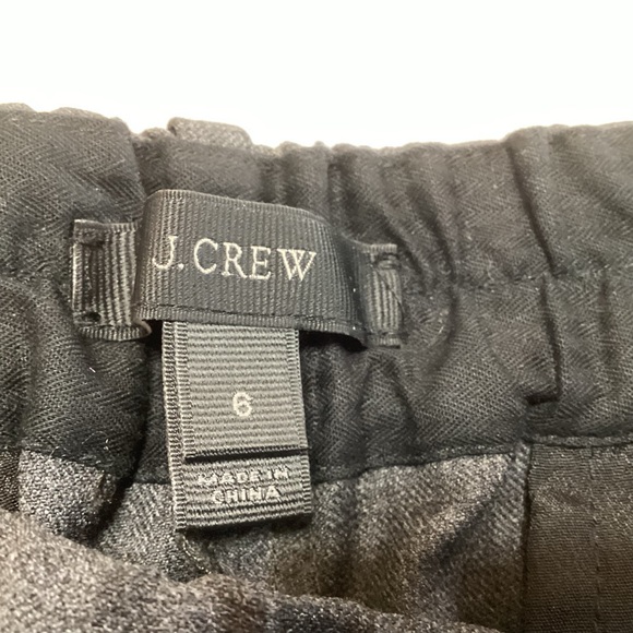 J. Crew Wool Blend Party PJ Pants Trousers Gray White Piping Size 6 Cozy Chic - Picture 3 of 9
